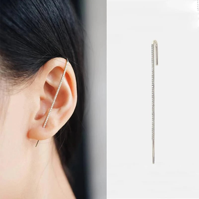 EP2591 White RAKOL EP5002 Wholesale Fashion Jewelry Earrings Women Stainless Steel Earrings Jewelry Piercing Ear Crawler Hook Earrings Set