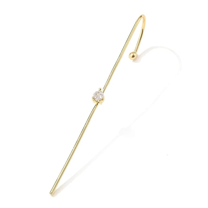 EP2593 Gold RAKOL  EP2589  wholesale Women's minimalist korean fashion  ear cuff earrings gold plated custom rhinestone cuff earrings