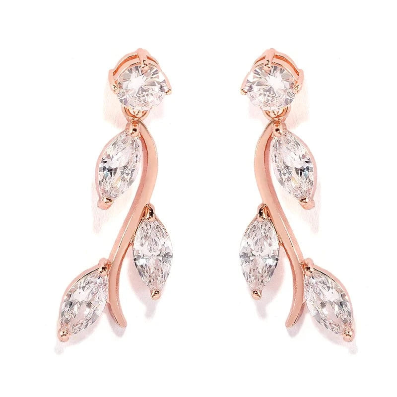 EP2633 Rose Gold RAKOL  EP2144 wholesale luxury  gold plated women's long earings jewelry 2022 bridal big  statement earrings  jewelry women