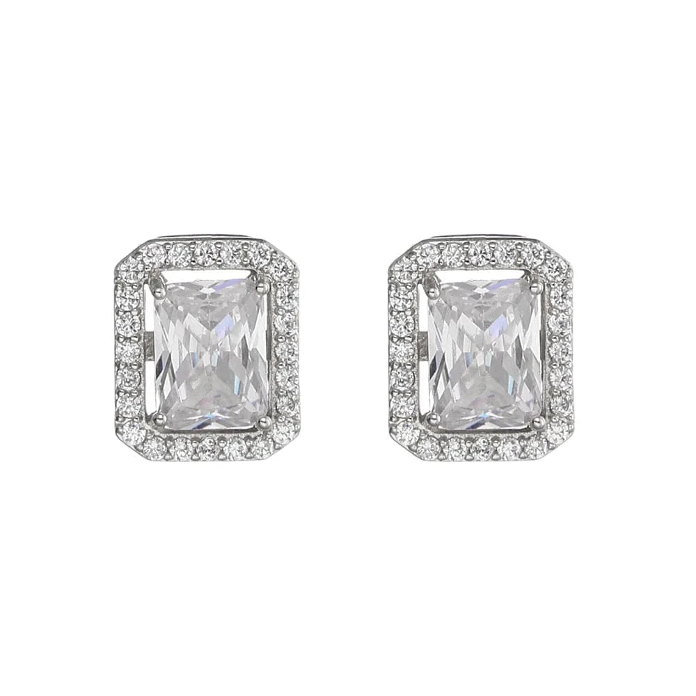 EP2877 White Gold RAKOL EP2843 2022 New High Quality Gold Plated Cubic Zircon Diamond Earrings Sparking Wedding Bridal Luxury Earrings Women