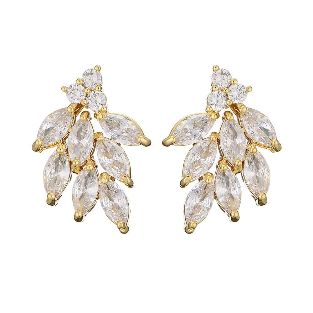 EP2922 Gold RAKOL EP480 fancy gold plated geometric small studs earrings cubic zirconia earrings jewelry women