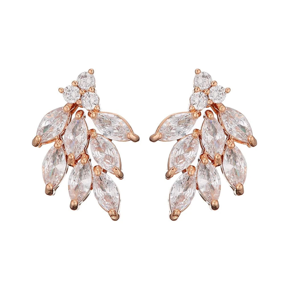 EP2922 Rose Gold RAKOL EP480 fancy gold plated geometric small studs earrings cubic zirconia earrings jewelry women