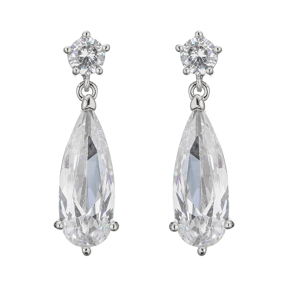 EP2924 White RAKOL EP2978 Latest Fashion 925 Sterling Silver Earrings Jewelry Wedding Crystal Drop Earrings Women 18 K Gold Bridal Earrings