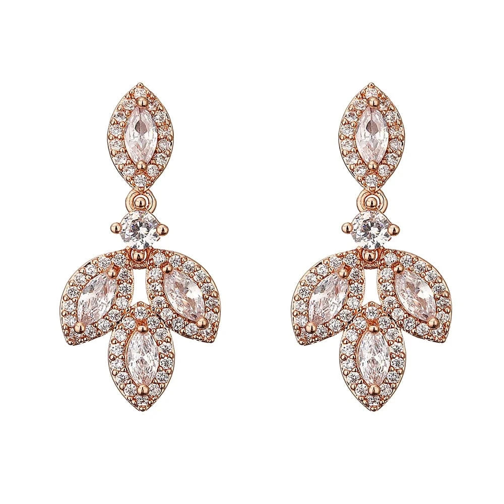 EP2957 Rose Gold RAKOL  EP2144 wholesale luxury  gold plated women's long earings jewelry 2022 bridal big  statement earrings  jewelry women