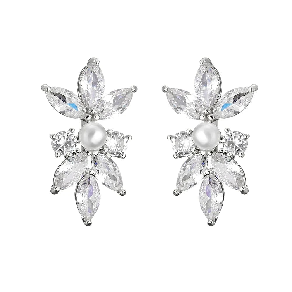 EP3156 White RAKOL EP480 fancy gold plated geometric small studs earrings cubic zirconia earrings jewelry women