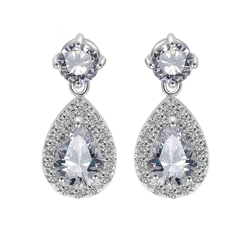 EP387 White RAKOL EP2040  luxury women's gold plated diamond drop earrings bridal  earrings jewelry  2022
