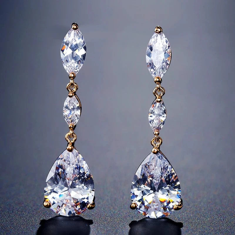 EP497 Gold RAKOL EP2040  luxury women's gold plated diamond drop earrings bridal  earrings jewelry  2022