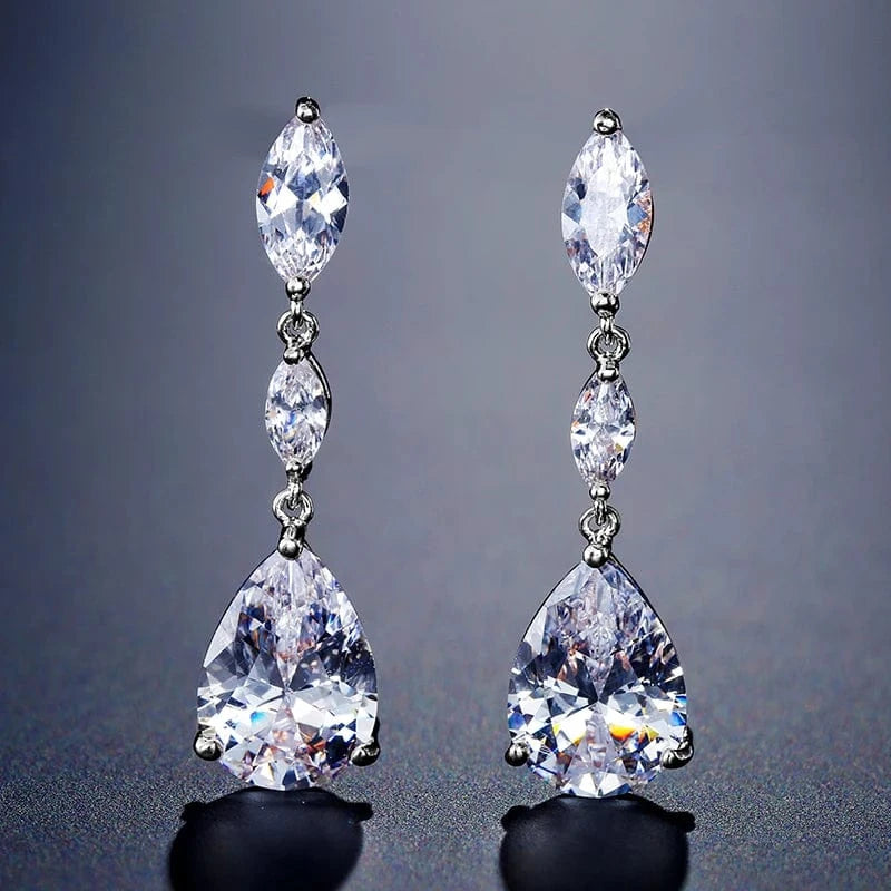 EP497 White RAKOL EP2040  luxury women's gold plated diamond drop earrings bridal  earrings jewelry  2022