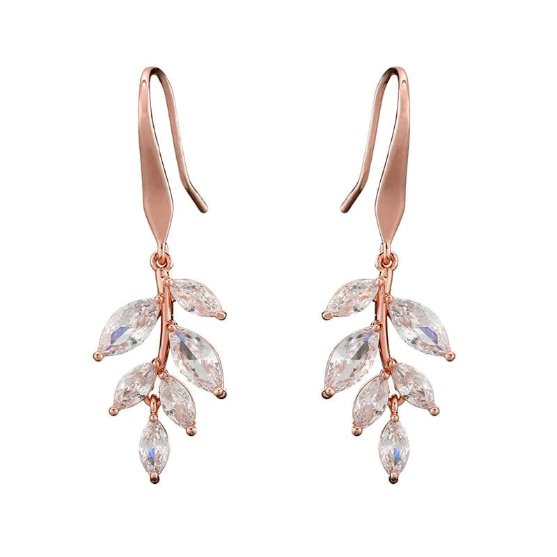 EP5018 Rose Gold RAKOL EP2526 2022 Fine Luxury Long Earrings Jewelry Women Gold plated  Cubic Zirconia Bridal Drop Earrings