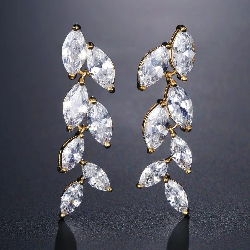 EP512 Gold RAKOL EP2526 2022 Fine Luxury Long Earrings Jewelry Women Gold plated  Cubic Zirconia Bridal Drop Earrings
