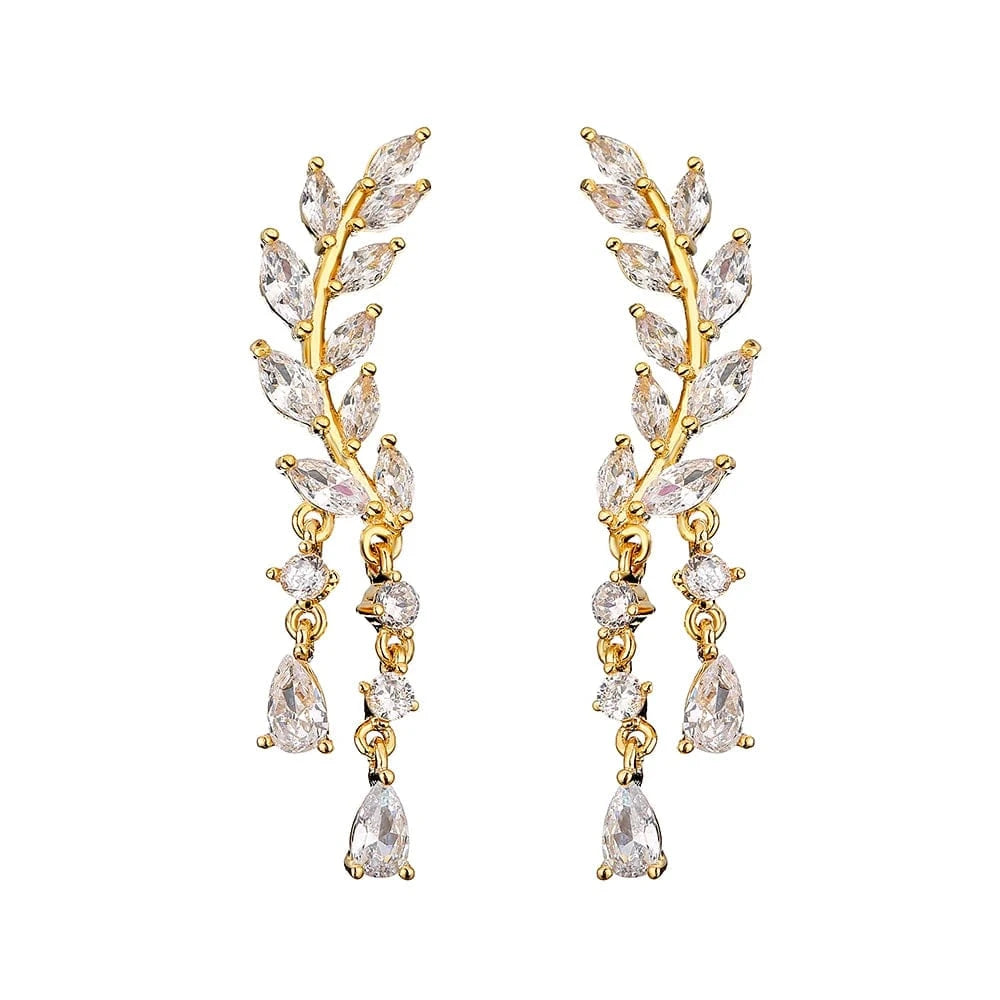 EP520 Gold Rakol Ep598 Wholesale Luxury Angel Wing Cubic Zirconia Bridal Earrings Big Studs Earrings Jewelry Women 2022