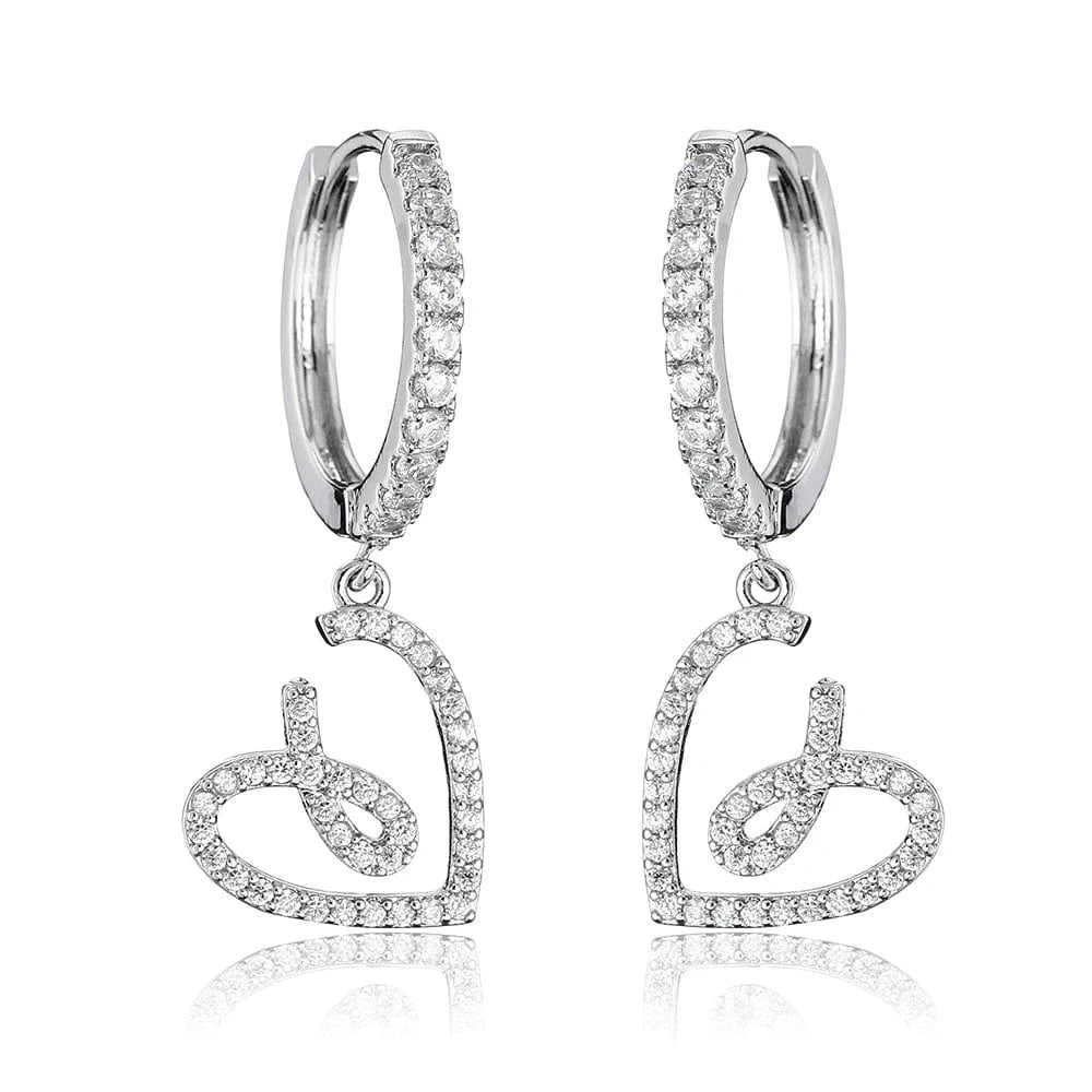 EP5225 White RAKOL EP2944 fine designer heart shaped channel earrings women  fashion geometric zirconia studs  earrings 2022