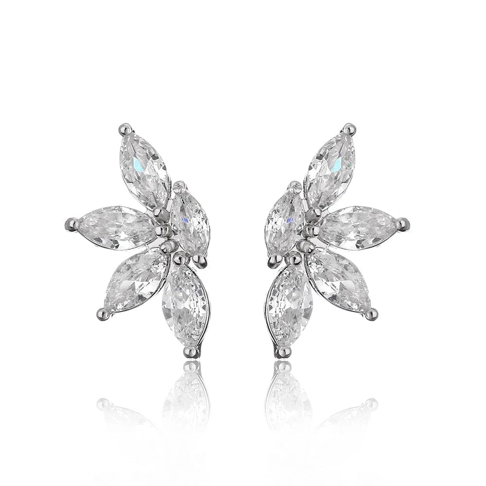 EP5317 White Rakol Ep598 Wholesale Luxury Angel Wing Cubic Zirconia Bridal Earrings Big Studs Earrings Jewelry Women 2022