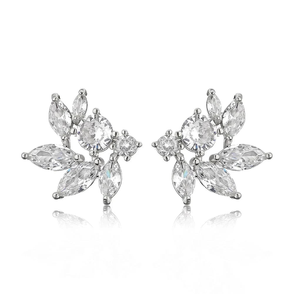 EP5323 White Rakol Ep598 Wholesale Luxury Angel Wing Cubic Zirconia Bridal Earrings Big Studs Earrings Jewelry Women 2022