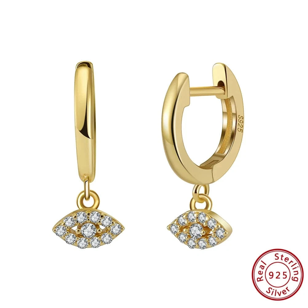EQE51-G RINNTIN EQE55 Fine Jewelry Drop Dangle Earrings Women Cubic Zircon Designer 14K Gold Plated 925 Sterling Silver Hoop Earrings