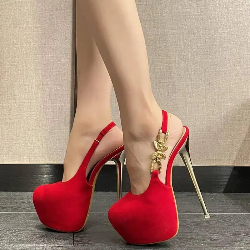 Escarpin Pour Femme Height Creasing Thick Sole Spiked Stiletto Platform High Heels for Women