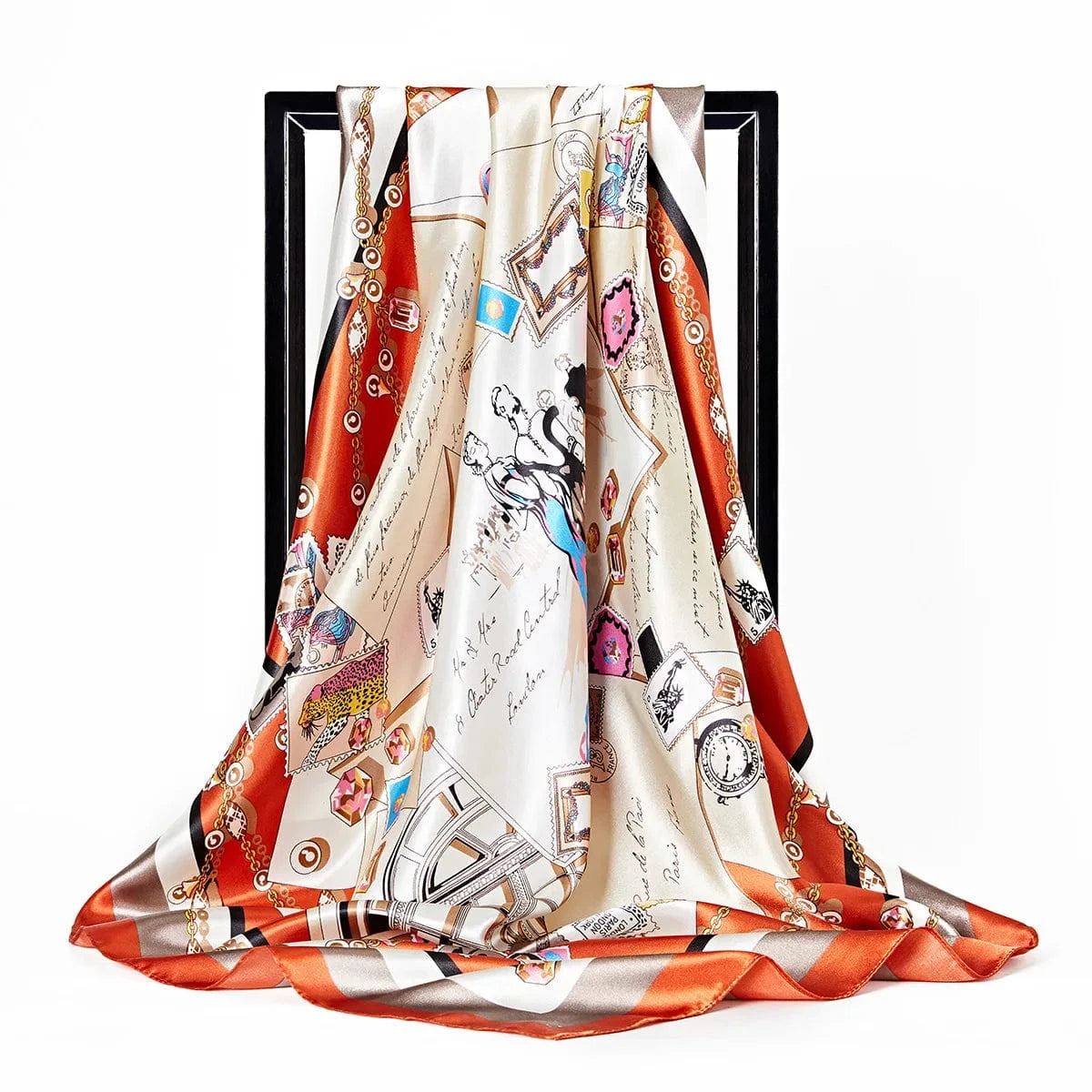Europe and the United States new imitation silk 90cm square scarf lady scarf gift siwh