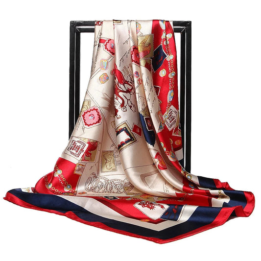 Europe and the United States new imitation silk 90cm square scarf lady scarf gift siwh