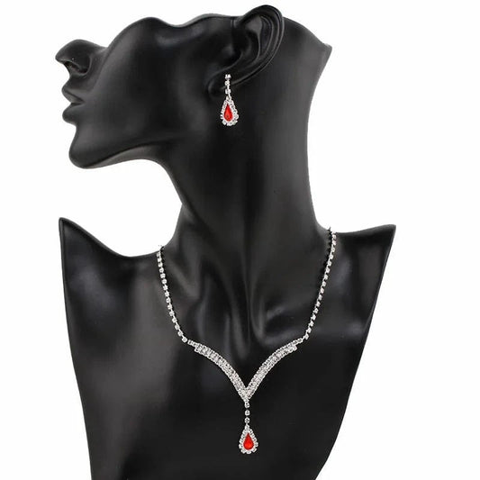 European And American Fashion Jewelry Jewelry Sets Drop Pendant Necklace Earring Sets Wedding Jewelry Bridal Accessories