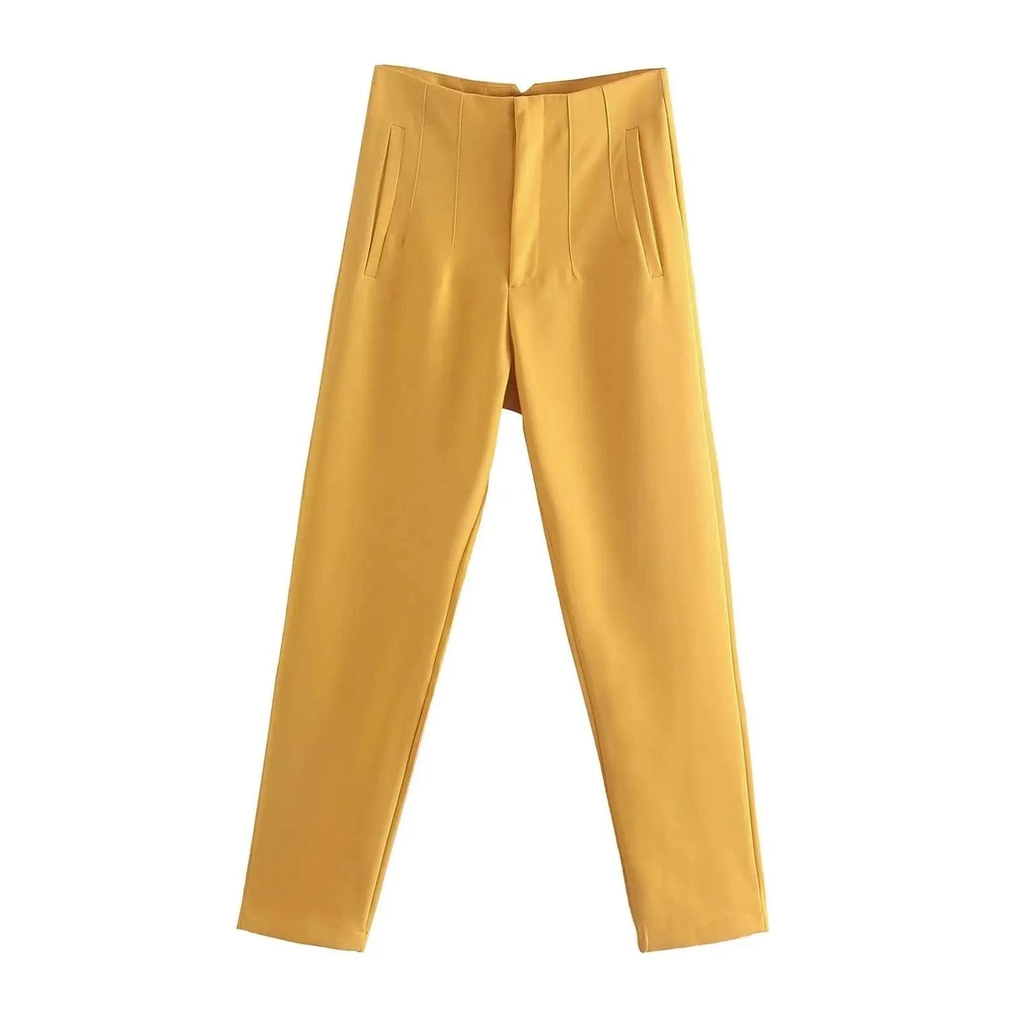 European and American New casual fashion Women's pants Solid color High waist Women's pants