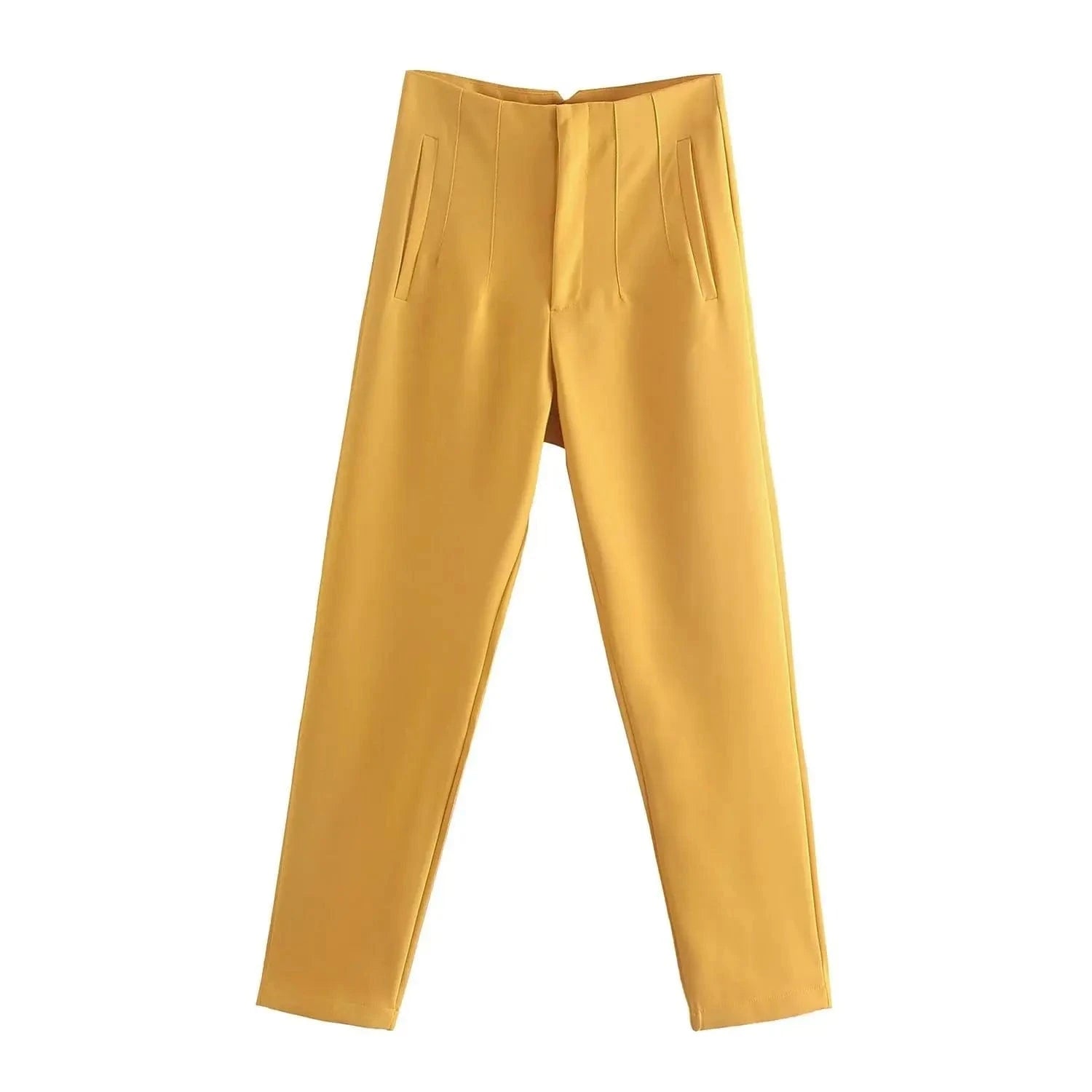 European and American New casual fashion Women's pants Solid color High waist Women's pants