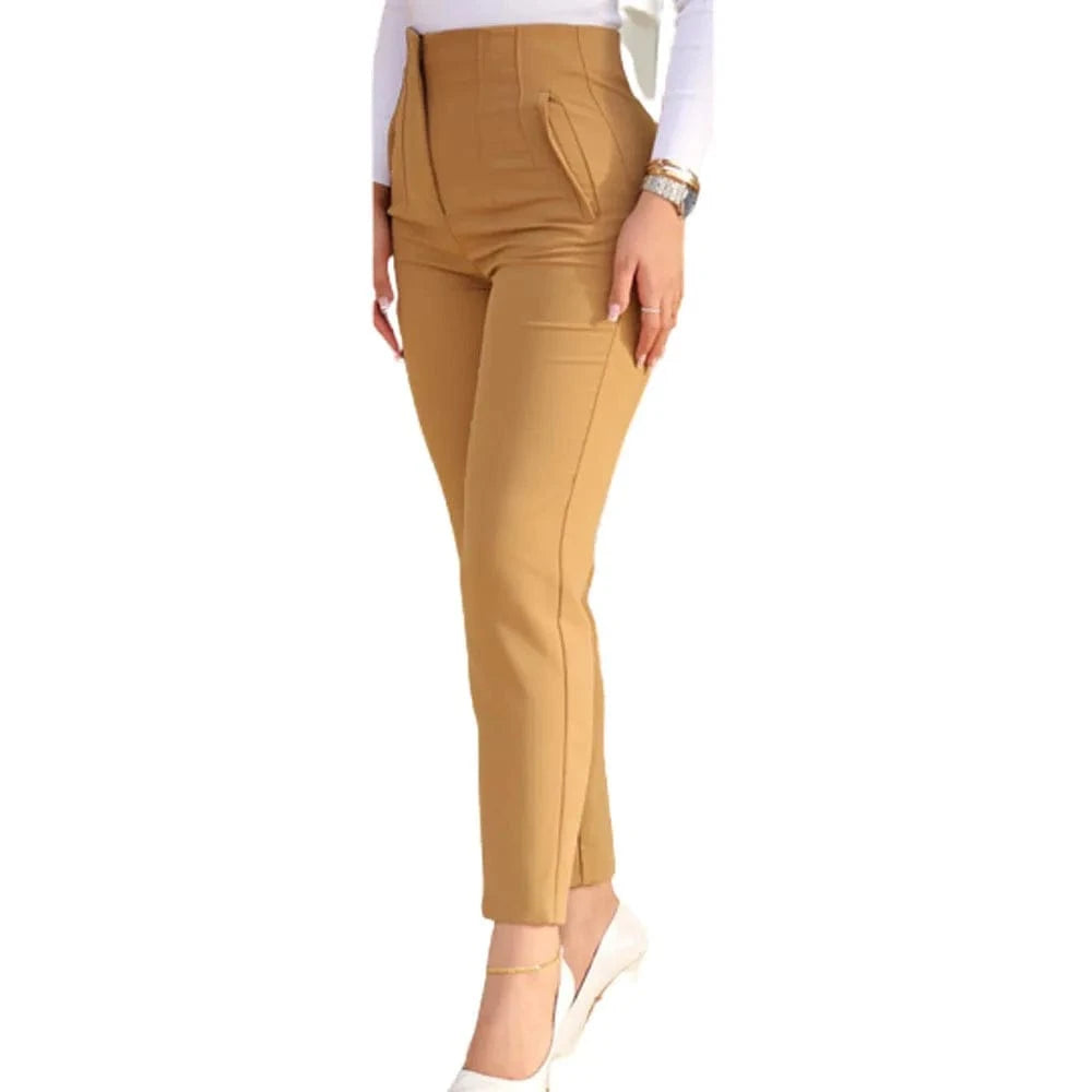 European and American New casual fashion Women's pants Solid color High waist Women's pants