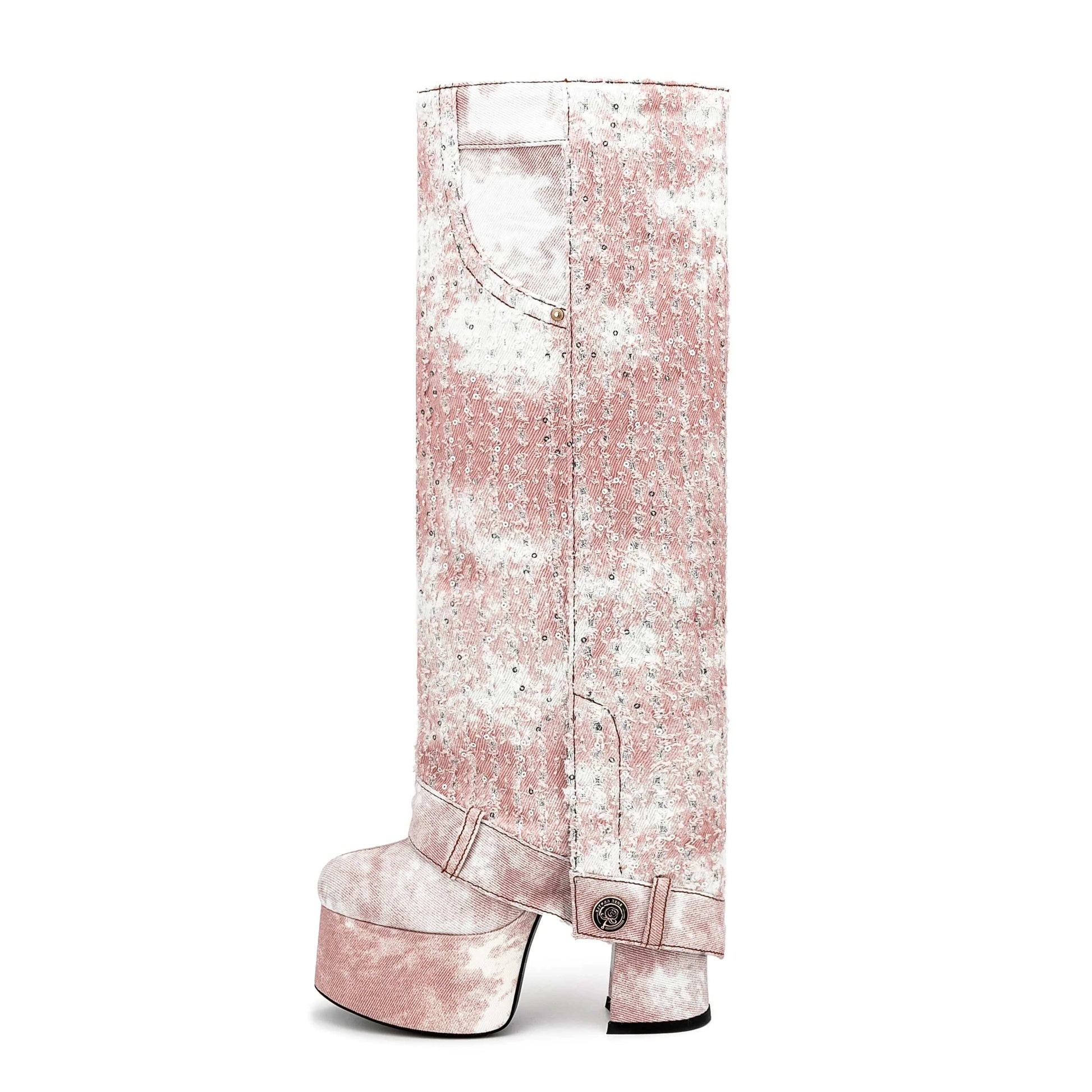 European And American Sexy Thick Heel Elegant High-heeled Women's Boots Party Shoes For Lady Cuff Pipe Knee High Boots Women