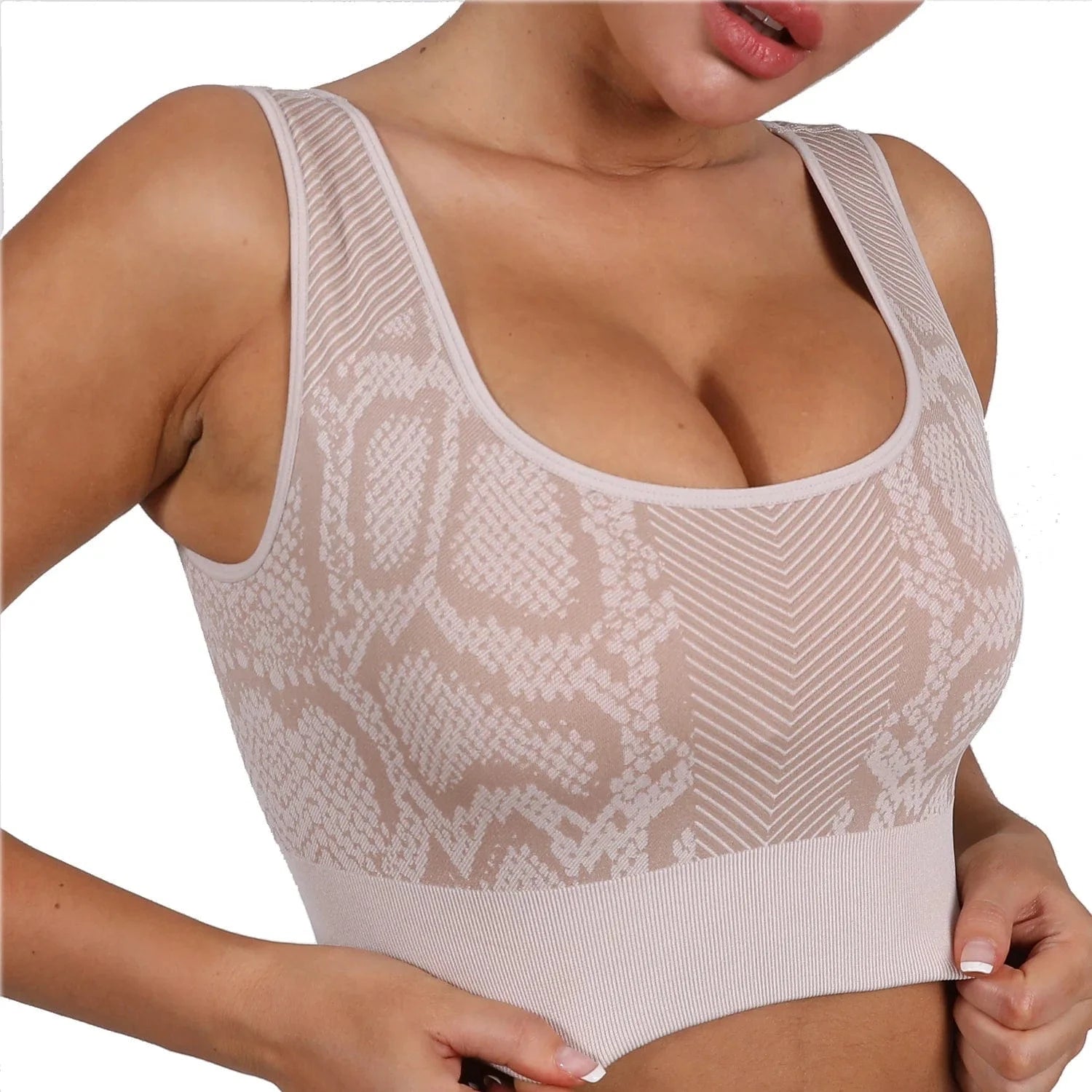 European and American snake print yoga suit sports vest high waist trousers seamless yoga suit track and field jogging suit