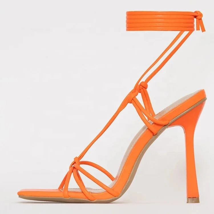 European and American style ladies sexy stiletto lace up trend all-match summer fashionable sandals women