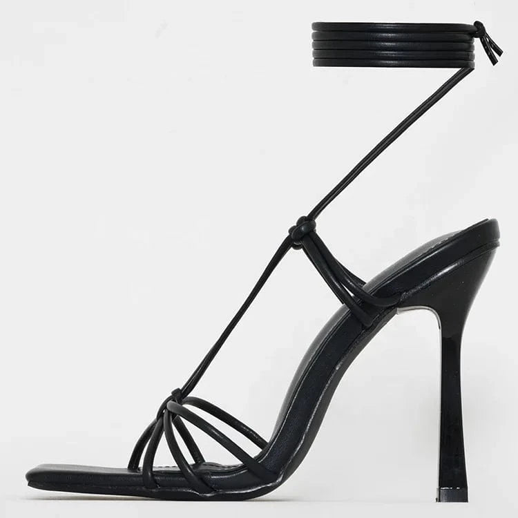 European and American style ladies sexy stiletto lace up trend all-match summer fashionable sandals women