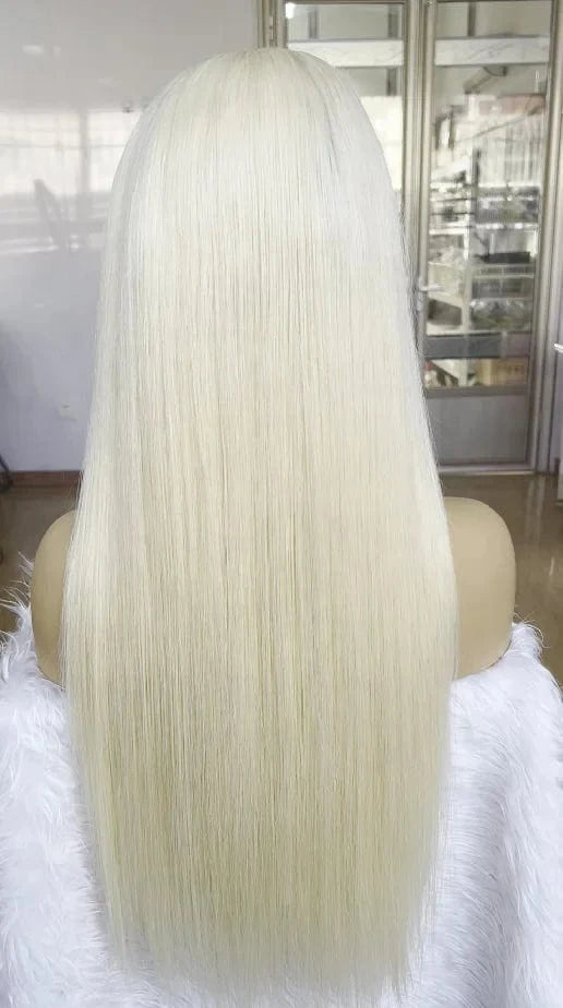 European Human Hair 613 Color Lace Front Wigs Jewish Natural Hairline Double Drawn Bleach Knot Cuticle Aligned Virgin Hair