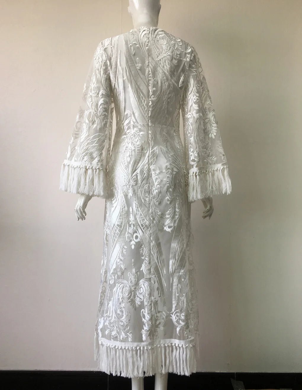 Evening Dress + Lace Embroidery Fringe Tassels + Vintage Prom Style With Elegant Silhouette - SN Wigs & More