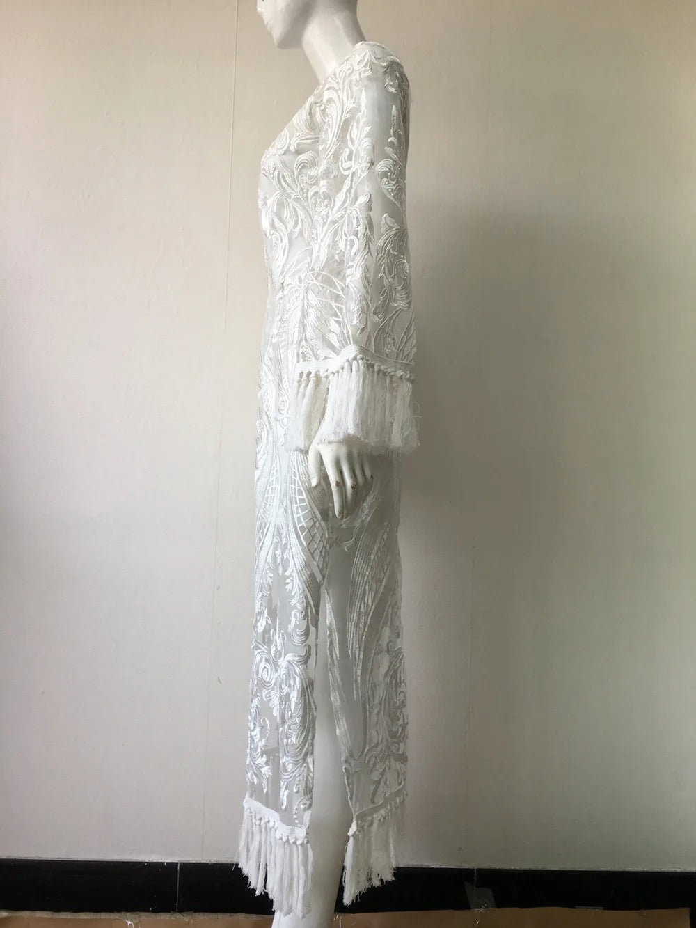 Evening Dress + Lace Embroidery Fringe Tassels + Vintage Prom Style With Elegant Silhouette - SN Wigs & More