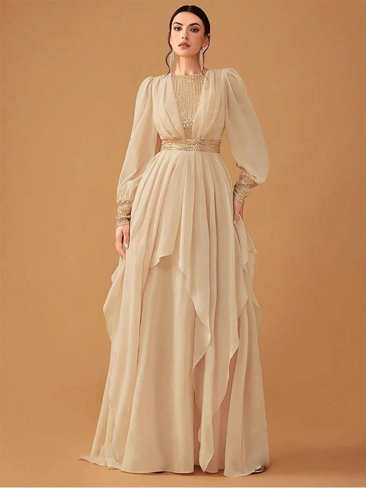 Evening Dress + Sequined Chiffon + Elegant Evening Style - SN Wigs & More