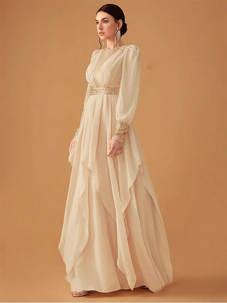 Evening Dress + Sequined Chiffon + Elegant Evening Style - SN Wigs & More