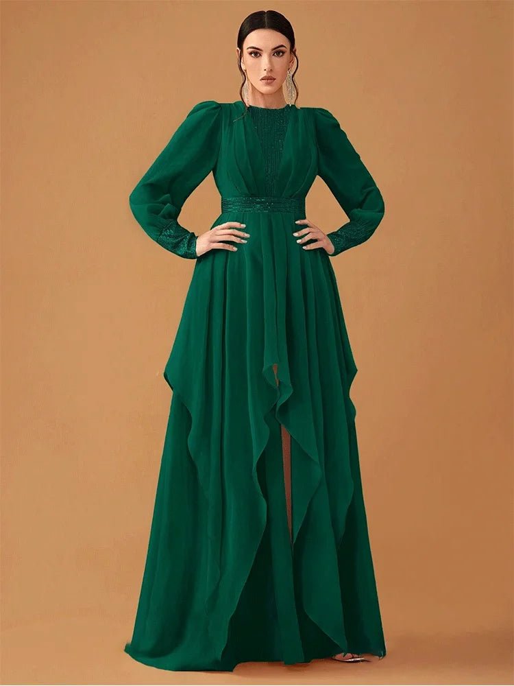Evening Dress + Sequined Chiffon + Elegant Evening Style - SN Wigs & More