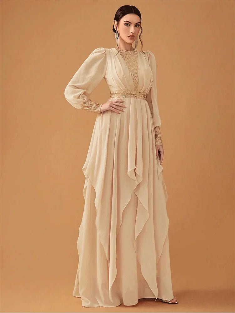 Evening Dress + Sequined Chiffon + Elegant Evening Style - SN Wigs & More