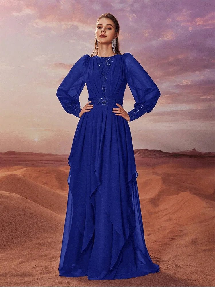 Evening Dress + Sequined Chiffon + Elegant Evening Style - SN Wigs & More