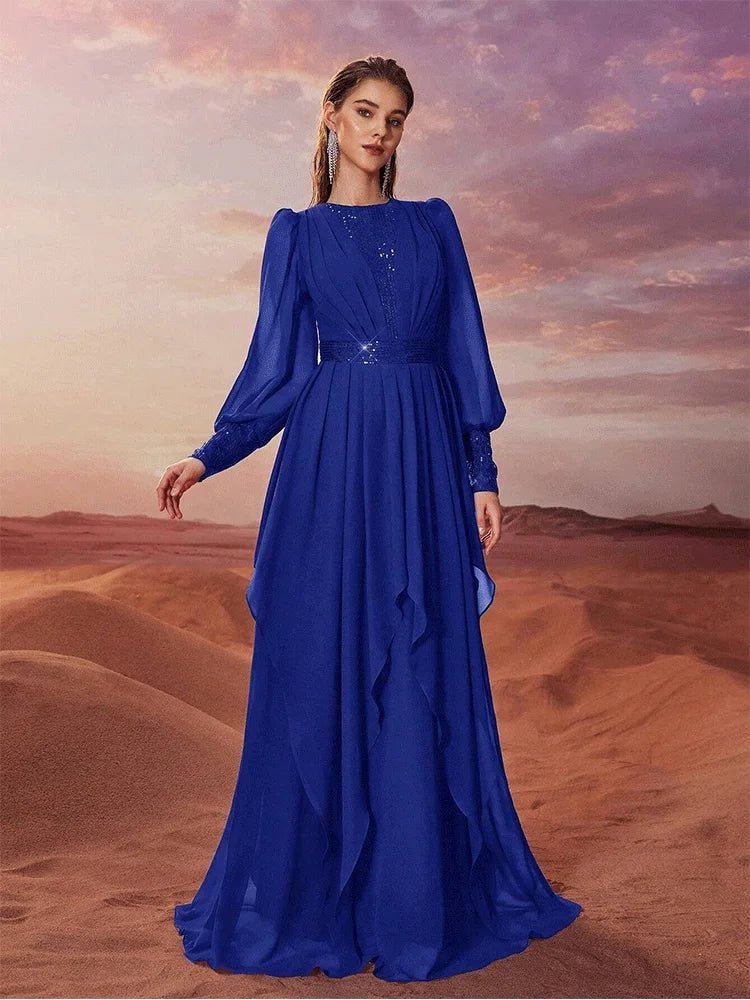 Evening Dress + Sequined Chiffon + Elegant Evening Style - SN Wigs & More