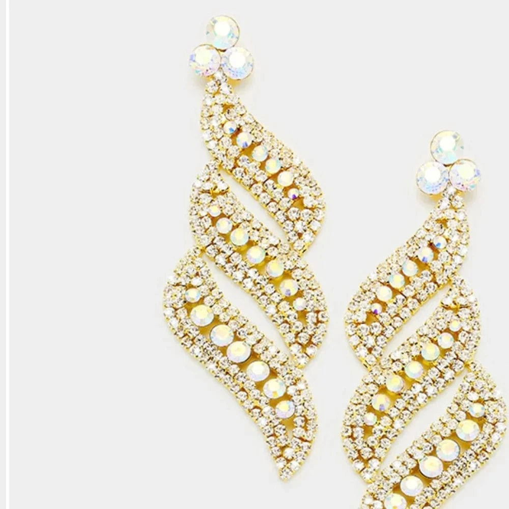 Exaggerated Pendant Earrings Rhinestone Earrings Women Luxury Vintage Jewelry Unique Design Fashion Earrings