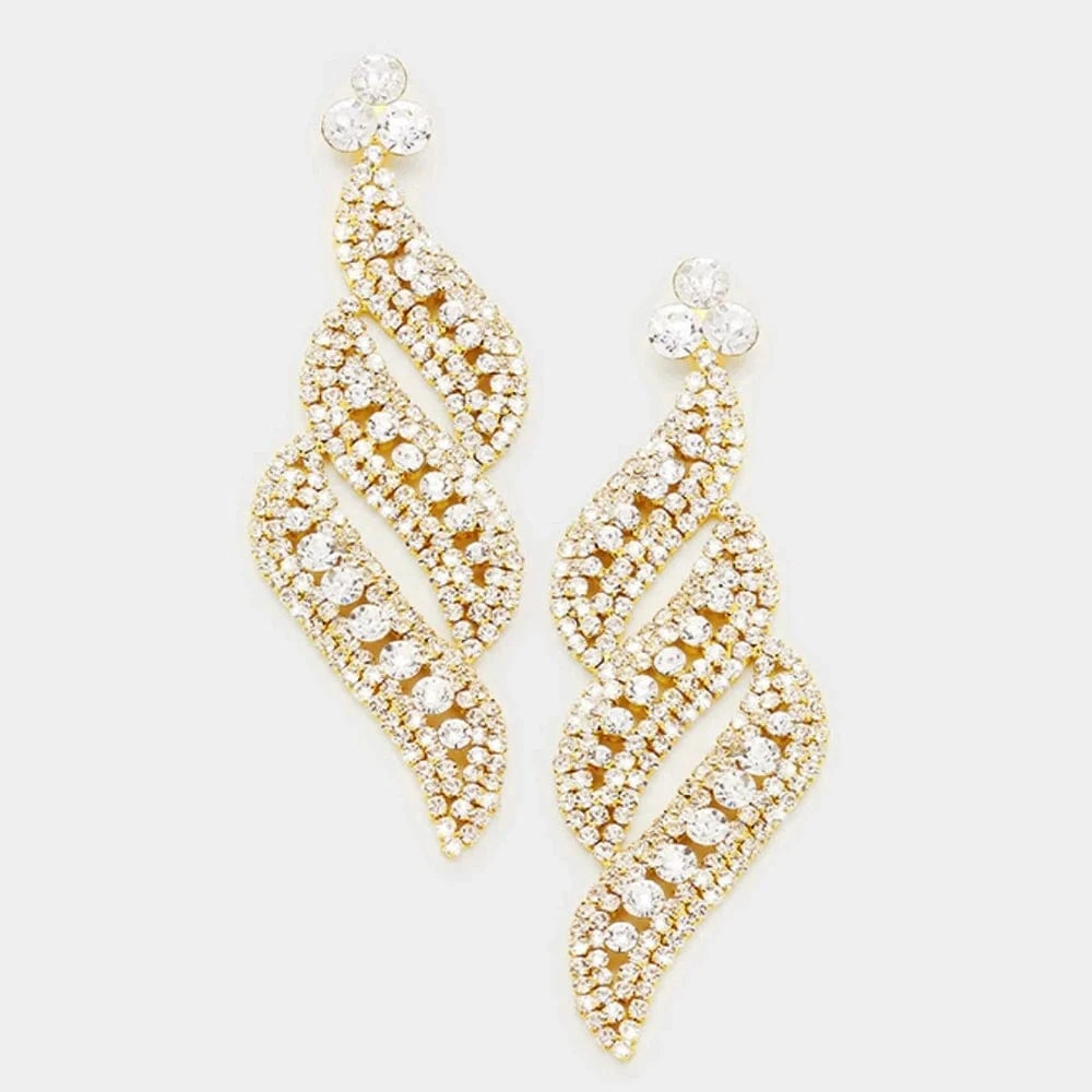 Exaggerated Pendant Earrings Rhinestone Earrings Women Luxury Vintage Jewelry Unique Design Fashion Earrings