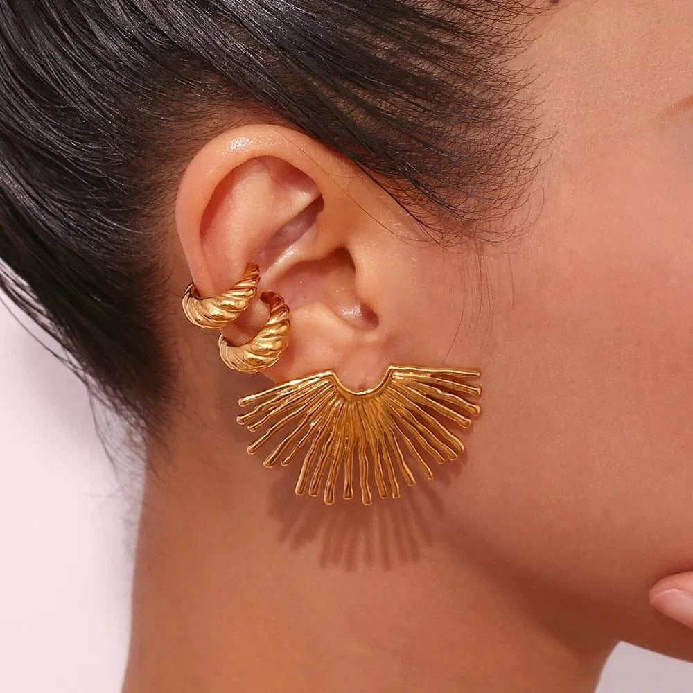 Exaggerated Street Jewelry Boho Stud Earrings Gold Plated Jewelry Stainless Steel Earrings Wholesale Bulk boucles d'oreilles