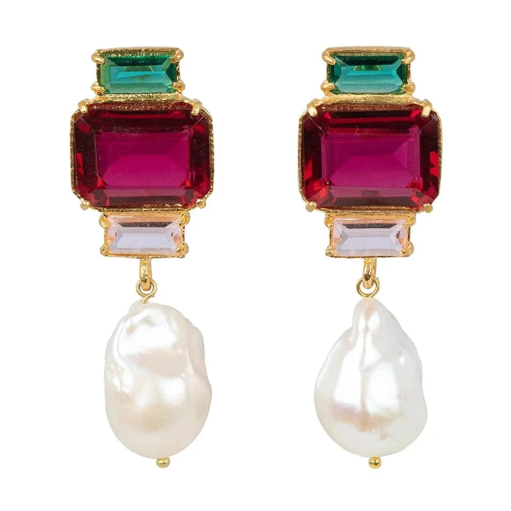 Exaggeration Pearl Earings Women Simple Pendant Big Drop Earrings Fashion Fine Gold Diamond Earrings Jewelry