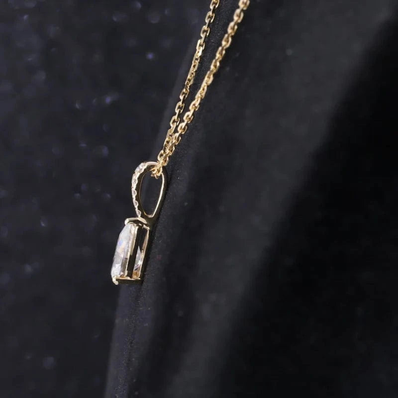 Excellent / VS1 / 1CT fine jewelry necklace Lab Grown Diamond Rings prong seting necklace 14k 18k Gold D VS Synthetic diamond necklace