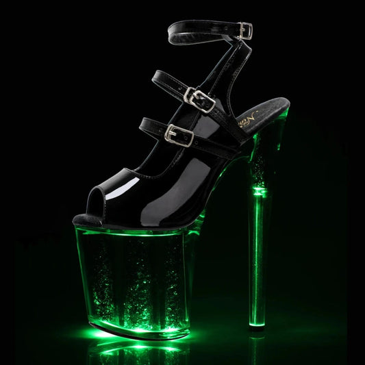 Exotic Dancer Boots 20cm Platform Lace Up Ankle Boots Stripper Heels Pole Dance Flash Thin Heels Peep Toe Gothic Gladiator Model