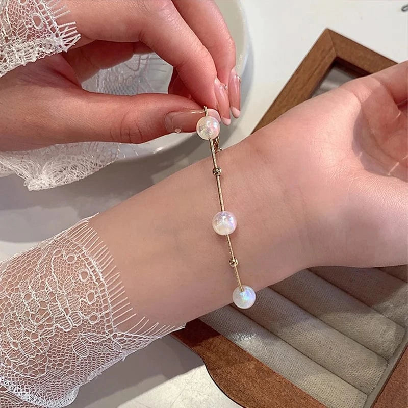 exquisite / 17cm / Gold SL61094  Wholesale korean  simple mermaid pearl fashion design trend Bracelet14k Gold Plated Women Jewelry