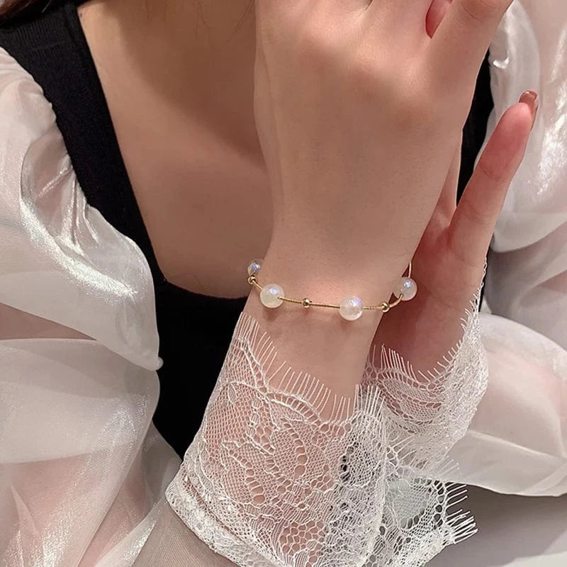 exquisite / 17cm / Gold SL61094  Wholesale korean  simple mermaid pearl fashion design trend Bracelet14k Gold Plated Women Jewelry
