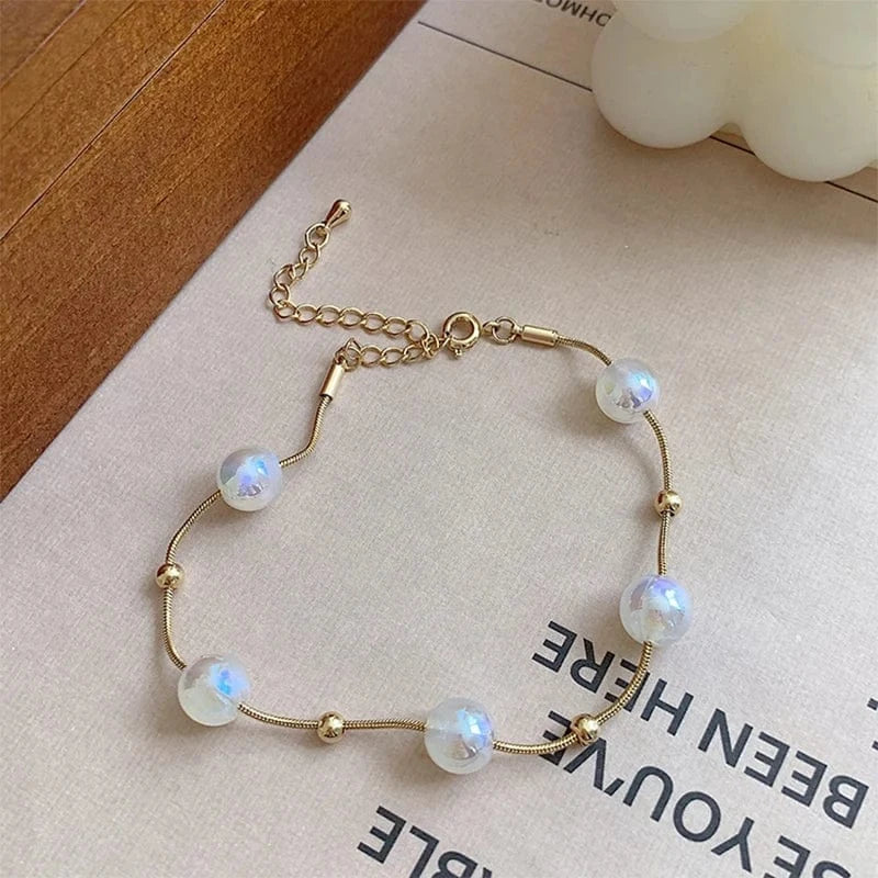 exquisite / 17cm / Gold SL61094  Wholesale korean  simple mermaid pearl fashion design trend Bracelet14k Gold Plated Women Jewelry