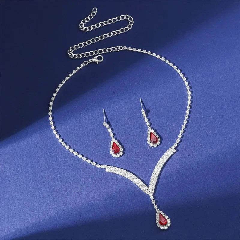 Exquisite Claw Chain Rhinestone Jewelry Set Ladies Necklaces Set With Earrings Necklace Fashion Jewelry Earrings Sets