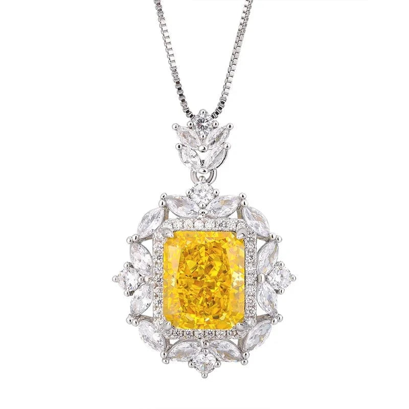 EYIKA Fine Jewelry Set Yellow Bridal Wedding Party Jewelry Set Women's Wedding Party Fine Jewelry